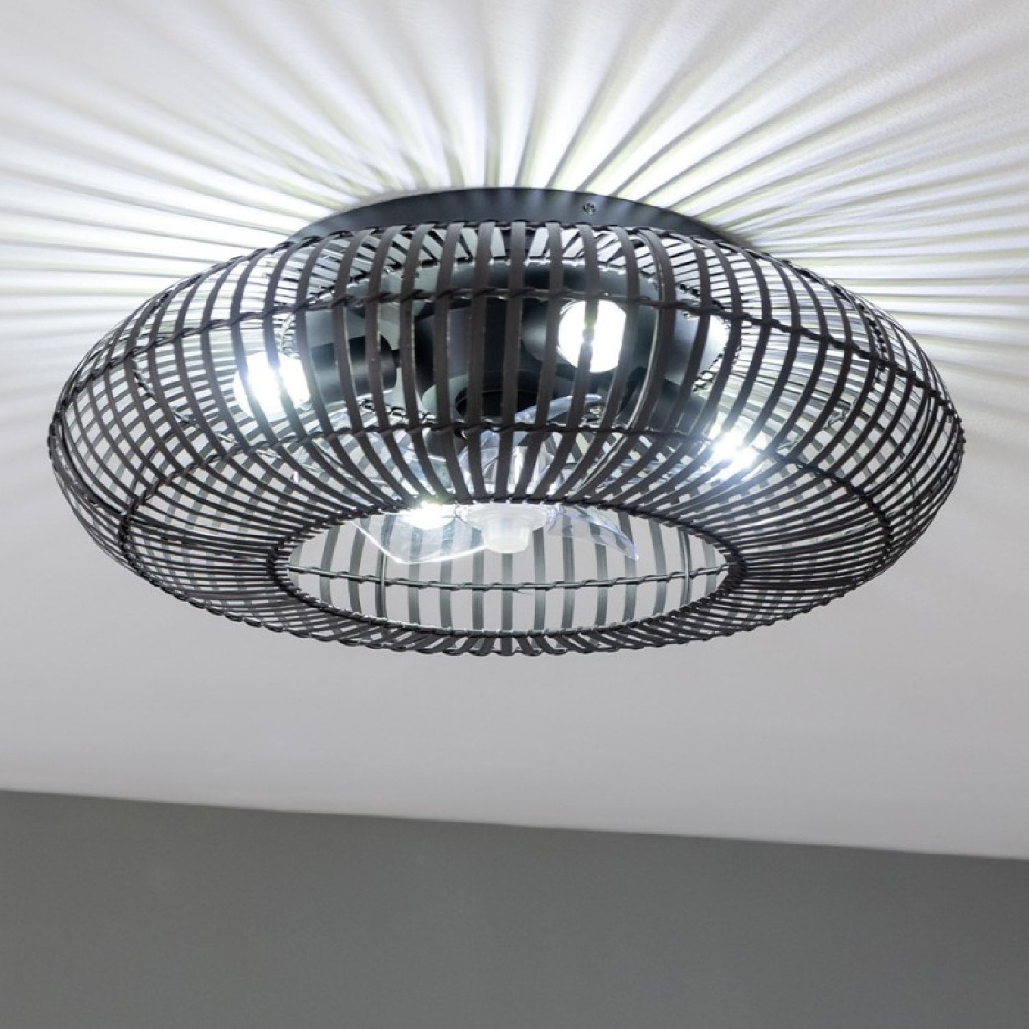 Cecotec Ventilador de techo con luz EnergySilence LampAero 600 Natural DarkWood