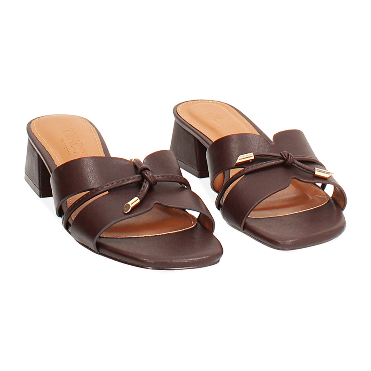 Mules open toe testa di moro tacco 4 cm