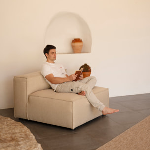 Fauteuil couleur marron beige de 110x90cm Hauteur: 70 Longueur: 110 Largeur: 90