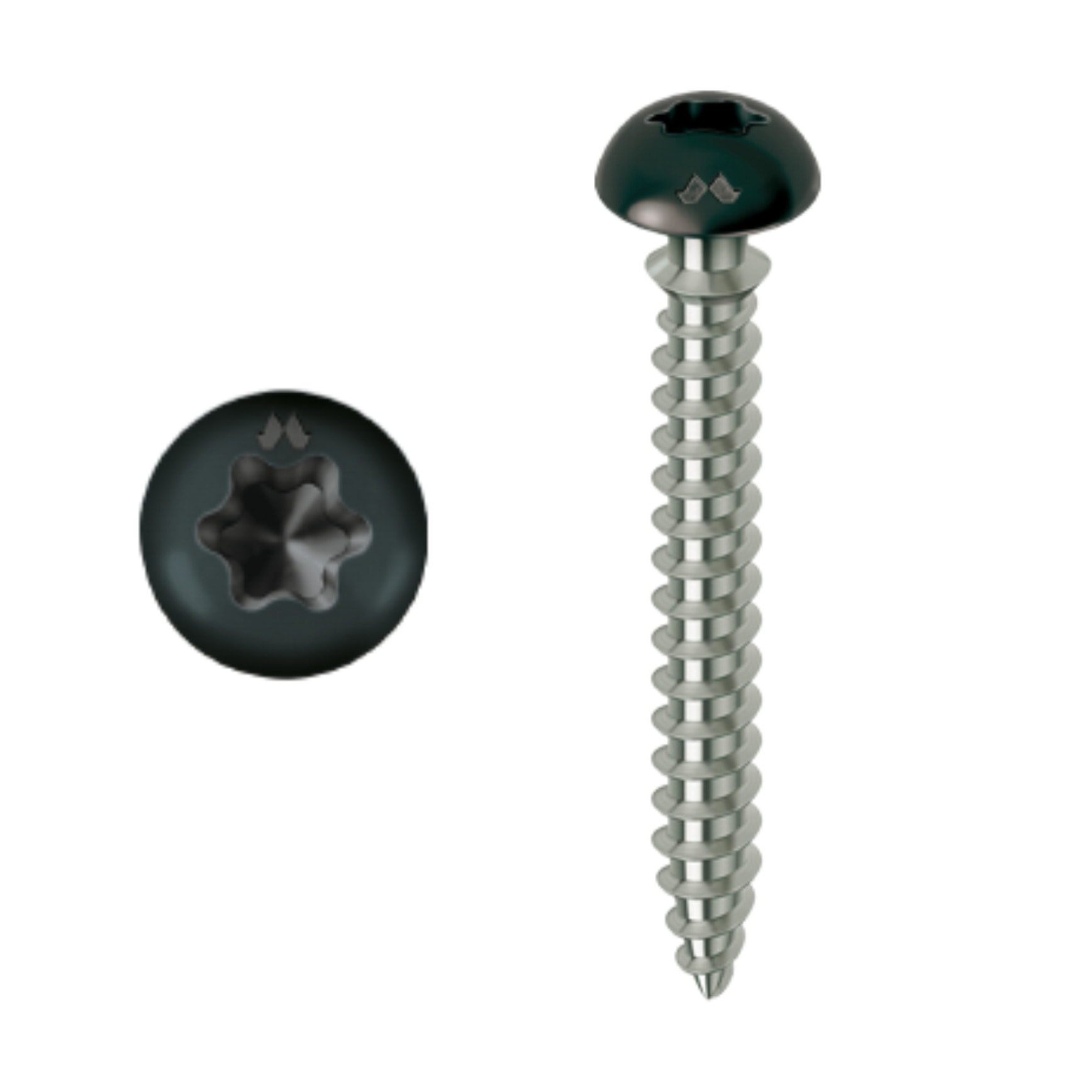 Vis Framex Clip PVC Torx filetage total MUSTAD 6x70 Laqué noir - Boite de 100 - SP305A60070035C