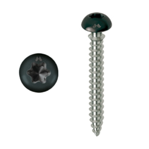 Vis Framex Clip PVC Torx filetage total MUSTAD 6x70 Laqué noir - Boite de 100 - SP305A60070035C