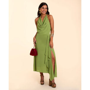 Falda midi con drapeado