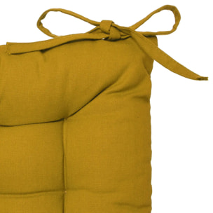 Galette de chaise jaune 38x38cm