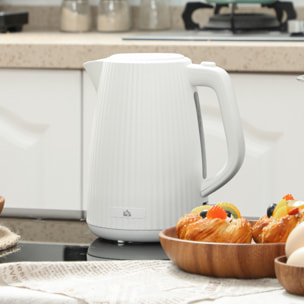 Hervidor de Agua Eléctrico 1,7 L, 2025 W, Calentador de Agua Eléctrico con Apagado Automático, Base Giratoria 360°, Filtro Antical Extraíble, Crema