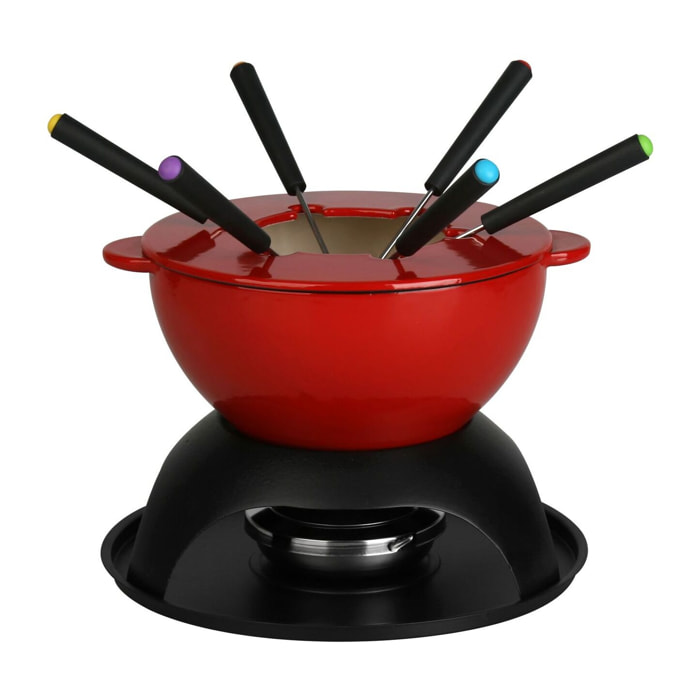 Service à fondue en fonte émaillée 10 pièces GENTIANE