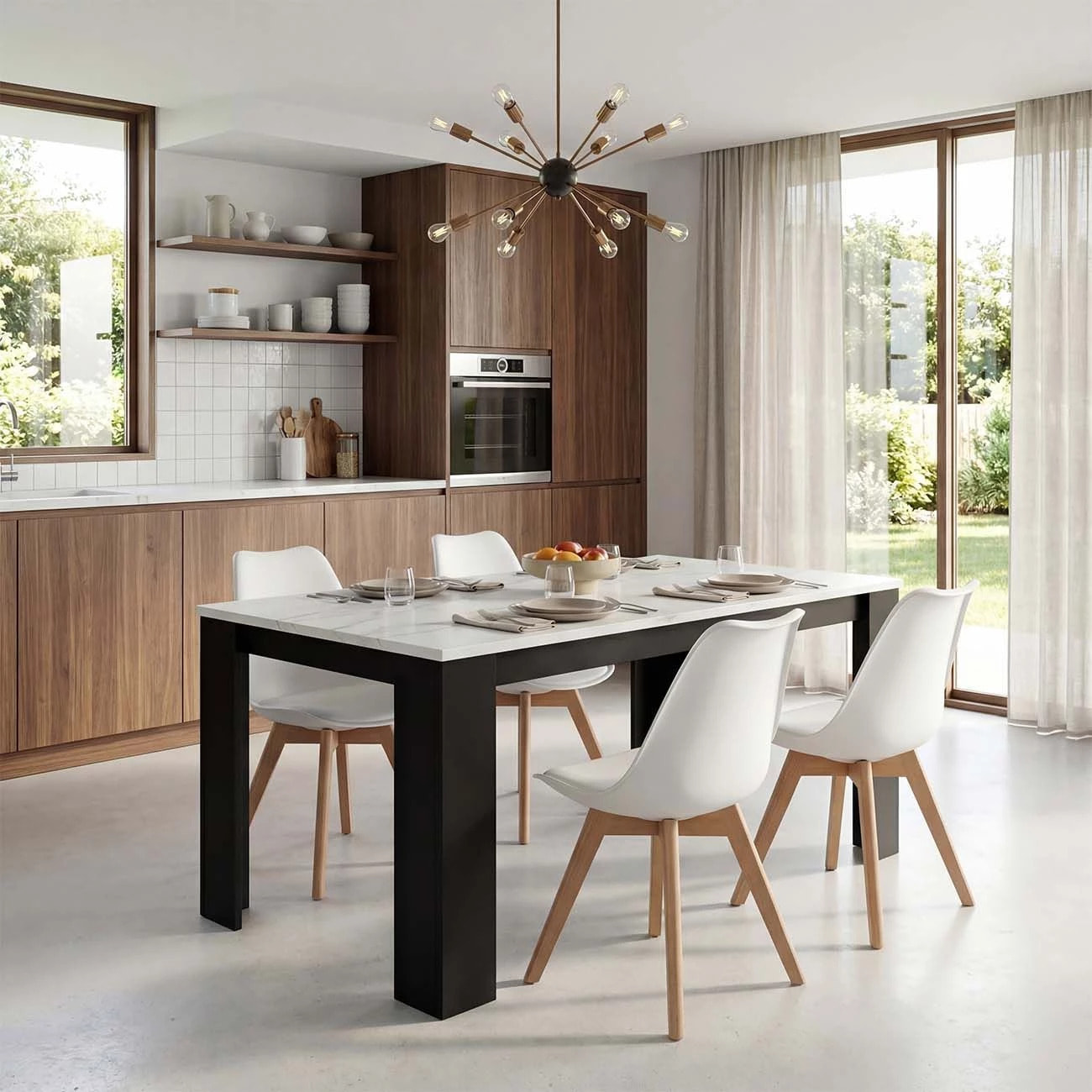 Pack 4 sillas de comedor en blanco 83x49 cm Beench Blanco