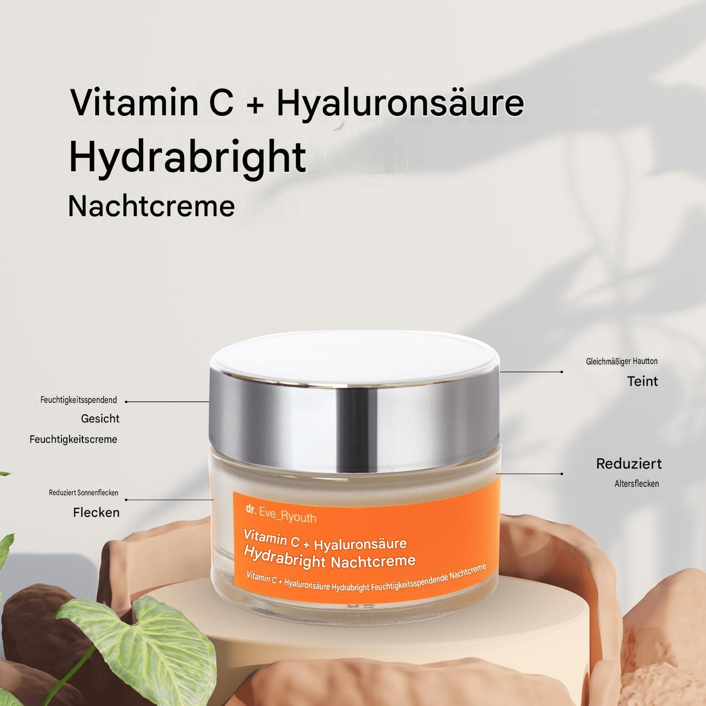 Crema de noche Hydrabright con vitamina C y ácido hialurónico