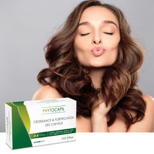 NUTRI EXPERT - Phytocapil - Complément Alimentaire à Base de Plantes, Vitamines, Minéraux et Acides Aminés - Croissance et Fortification des Cheveux - Convient aux Végans - 60 Gélules Végétales