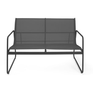 Salon de jardin 4 places en textilène gris