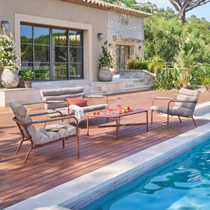 Salon de jardin Solani 4 places acajou