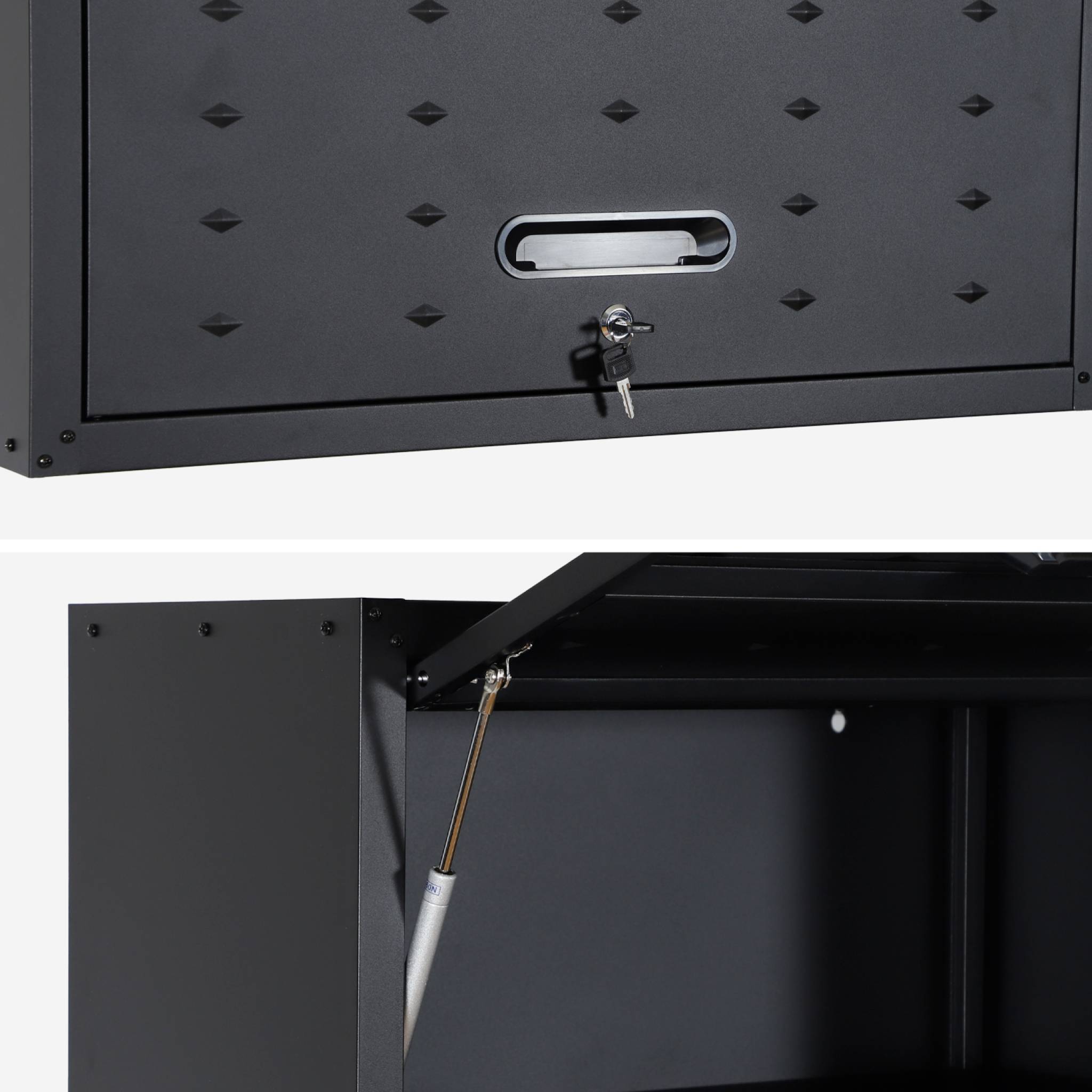 Lot de 2 meubles hauts de rangement pour garage