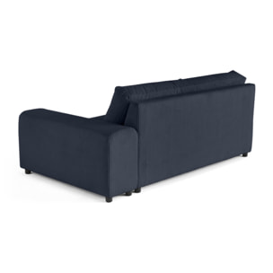 Garance - module d'assise 3 places avec accoudoir droit - en velours côtelé - Bleu nuit