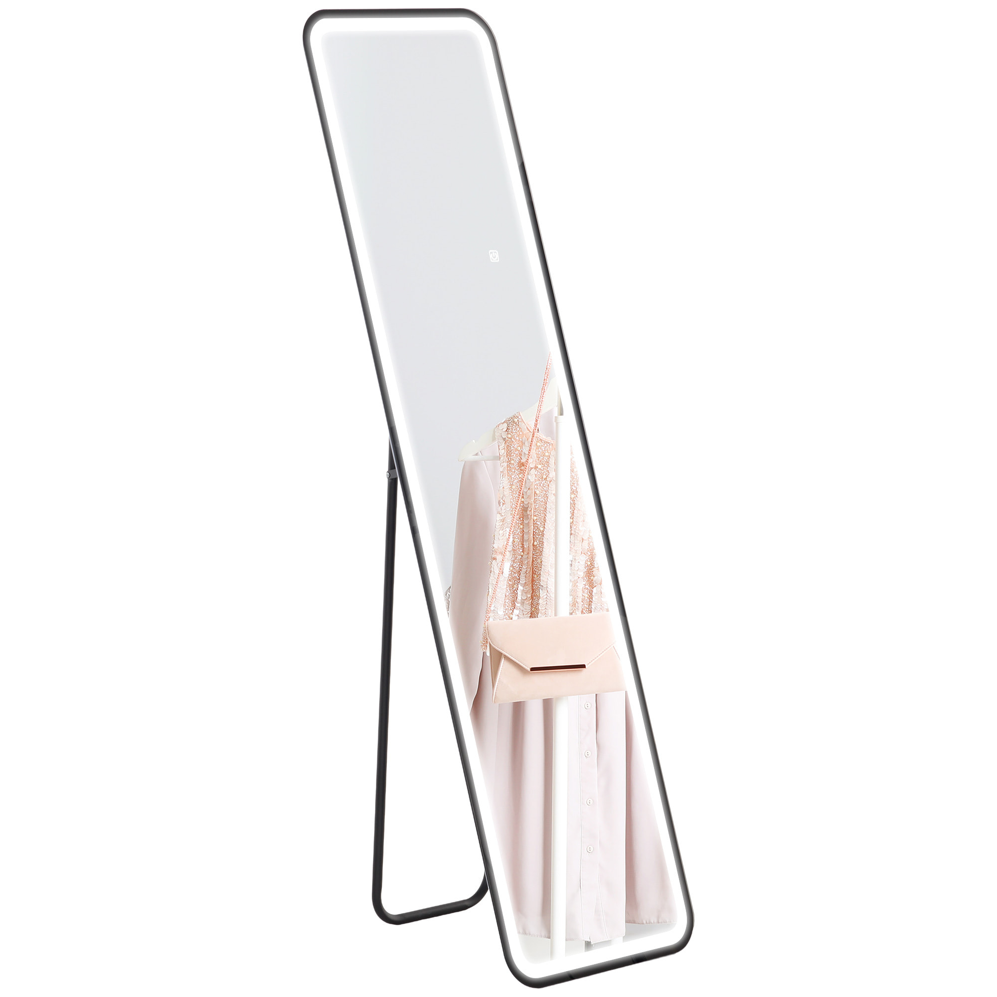 Espejo de Cuerpo Entero con Luz LED 150x40 cm Espejo de Pie o de Pared sin Marco con Iluminación de 3 Colores Función de Memoria y Táctil Inteligente para Salón Dormitorio Negro