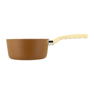 Casserole en aluminium 18cm noisette - compatible induction COLORAMA