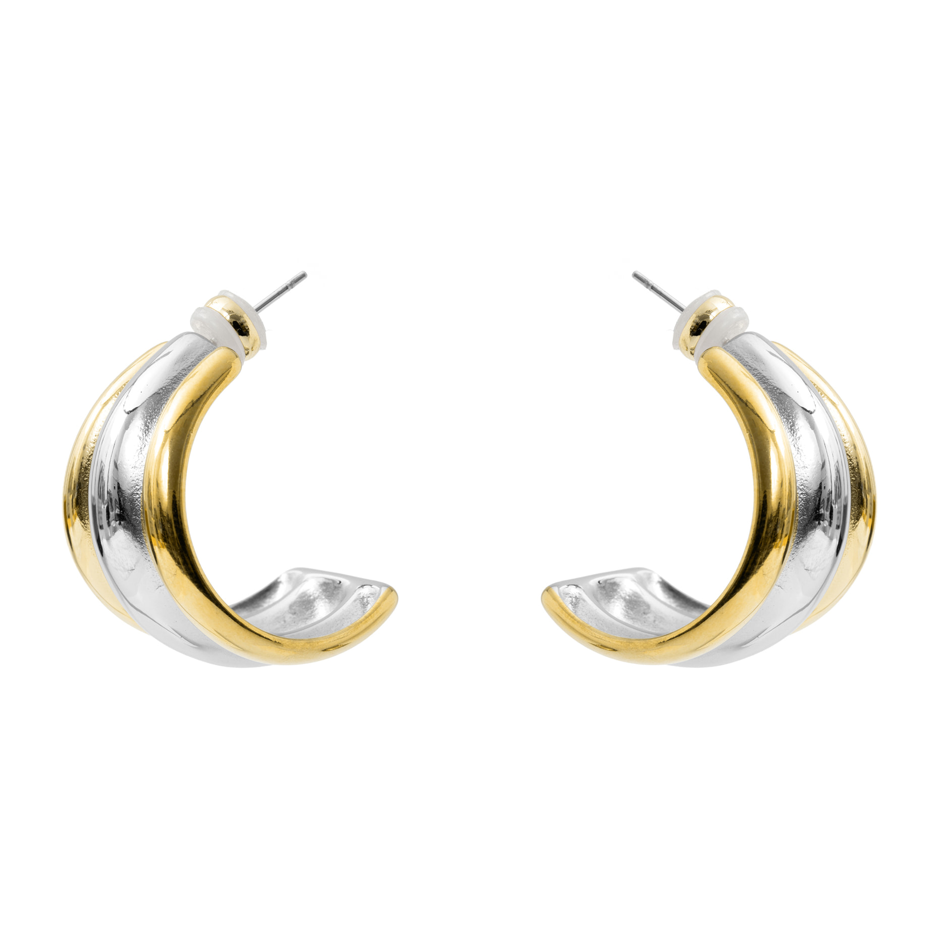 Pendientes Darsean acabado oro 18k y plata