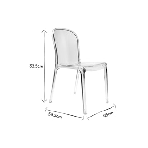 Chaises empilables design transparentes (lot de 2) THALYSSE