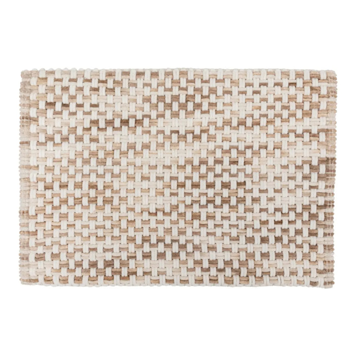 Tapis de bain tressé taupe 50x75cm