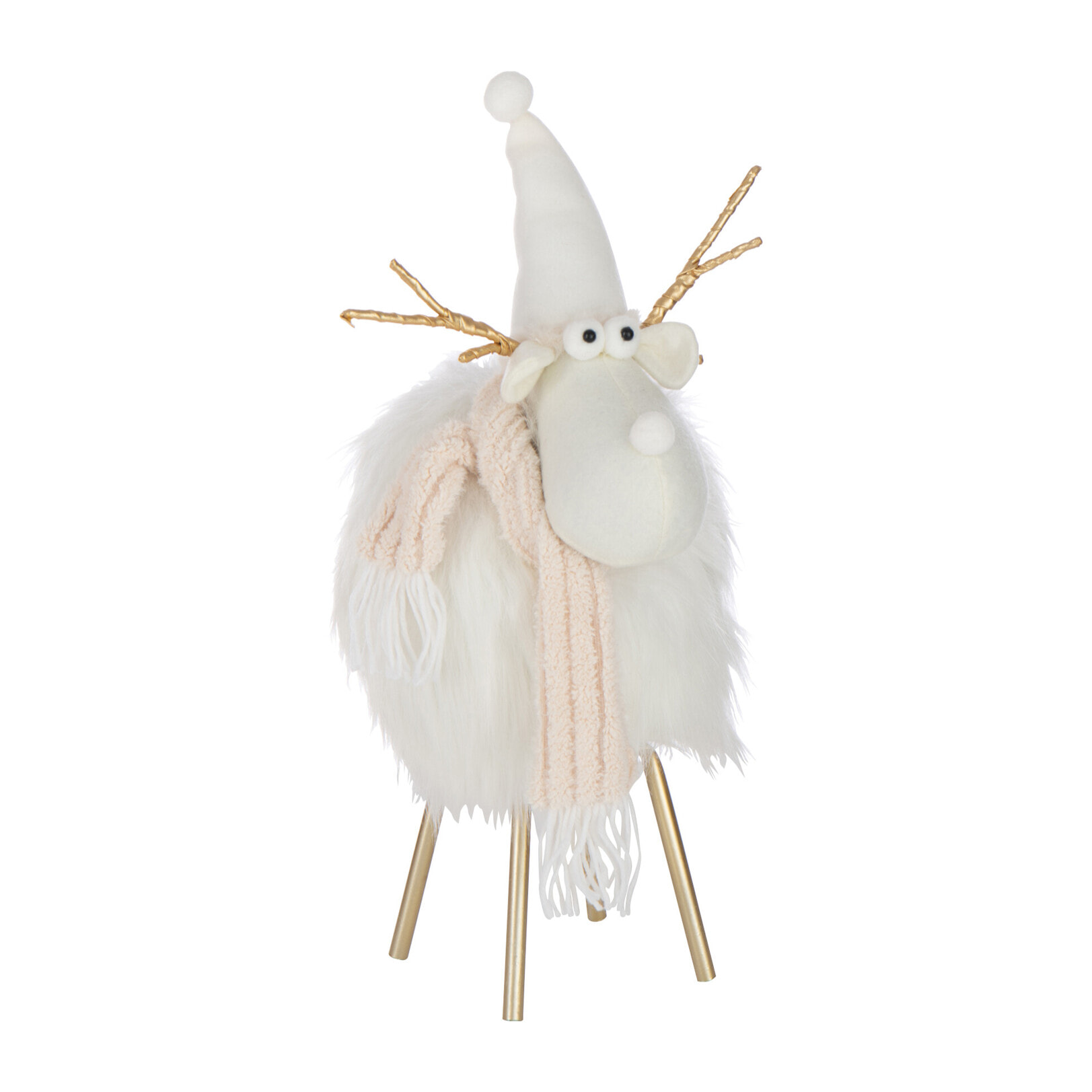 J-Line figurine Renne - polyrésine - blanc/beige - medium