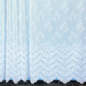 Panneau dentelle modulable à galon fronceur - Blanc