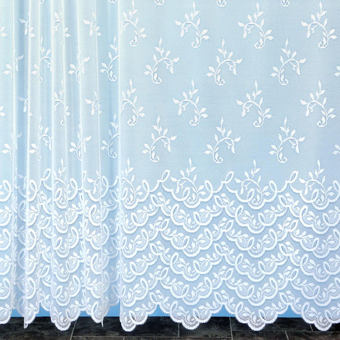 Panneau dentelle modulable à galon fronceur - Blanc