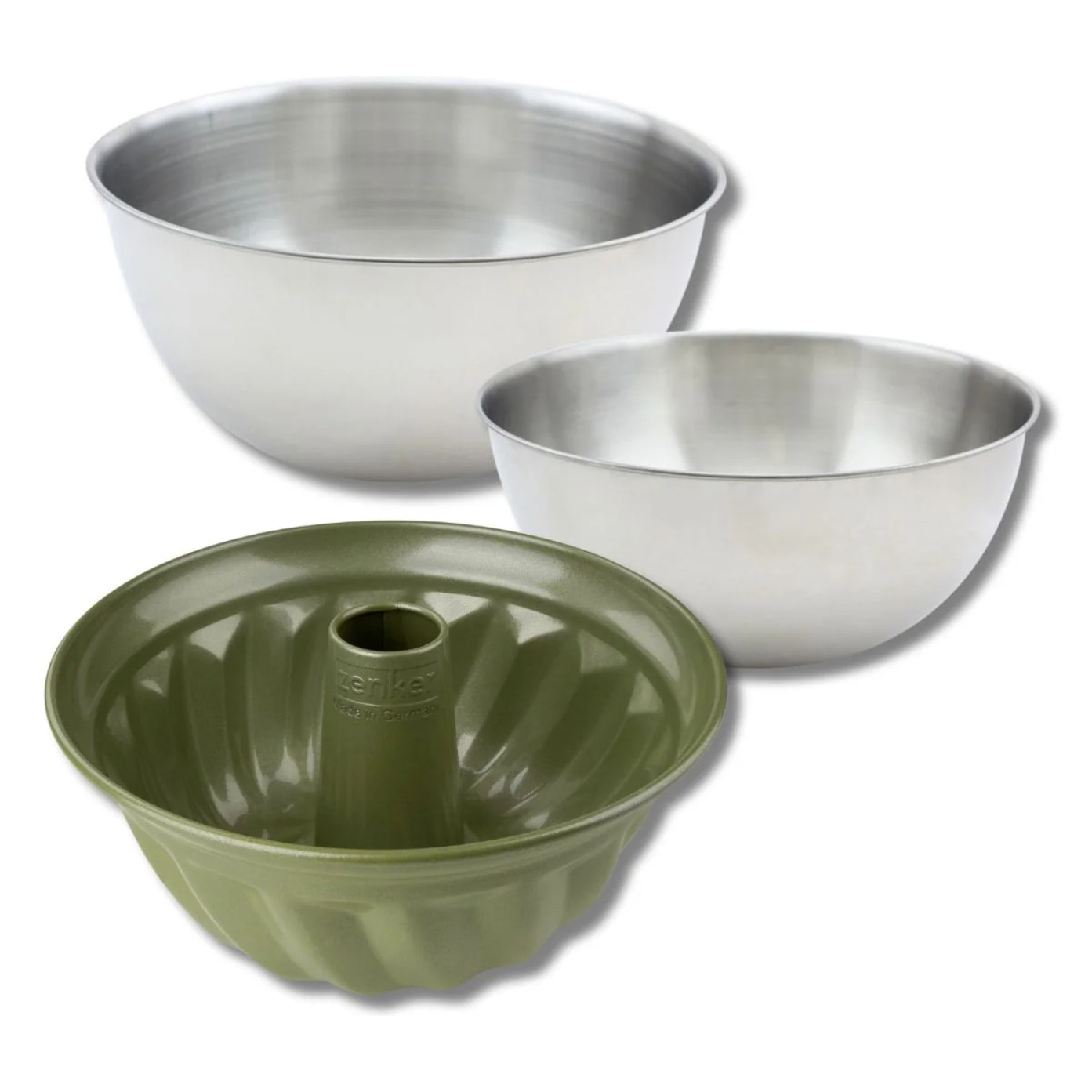 Set pâtisserie avec moule à kouglof 25 cm, 2 bols à mixer et spatule Zenker