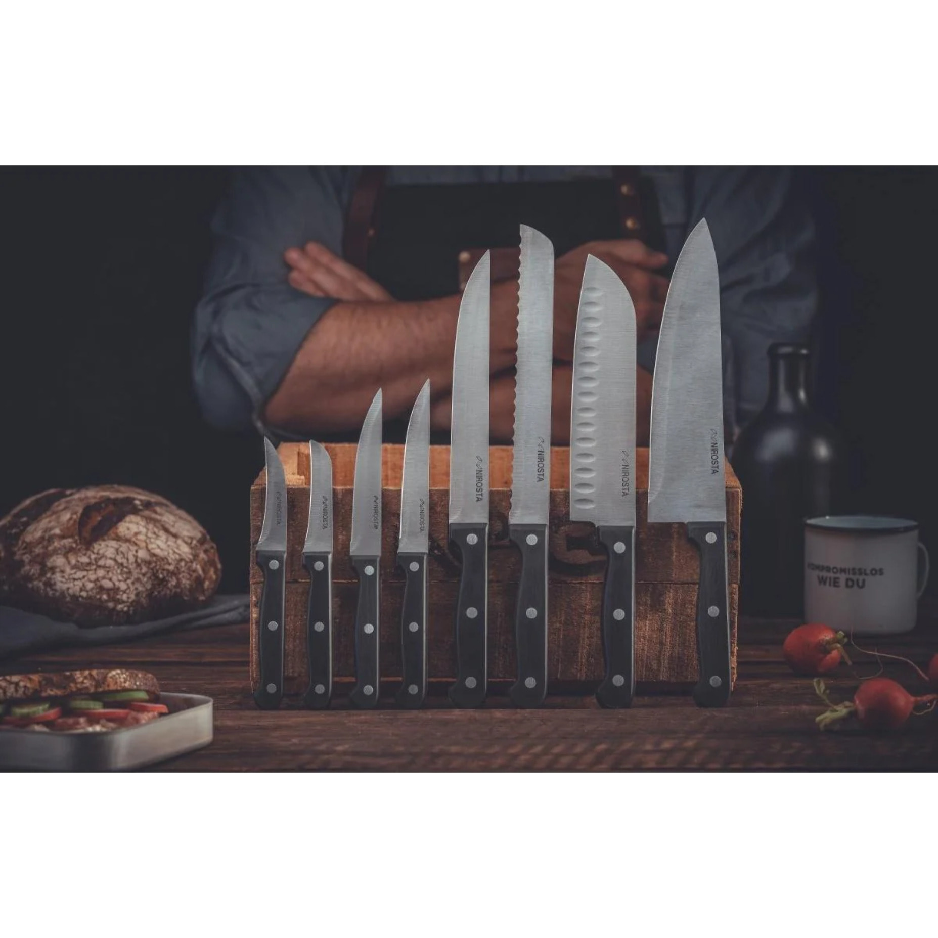 Lot de 4 Couteaux à steak Nirosta Mega 21 cm