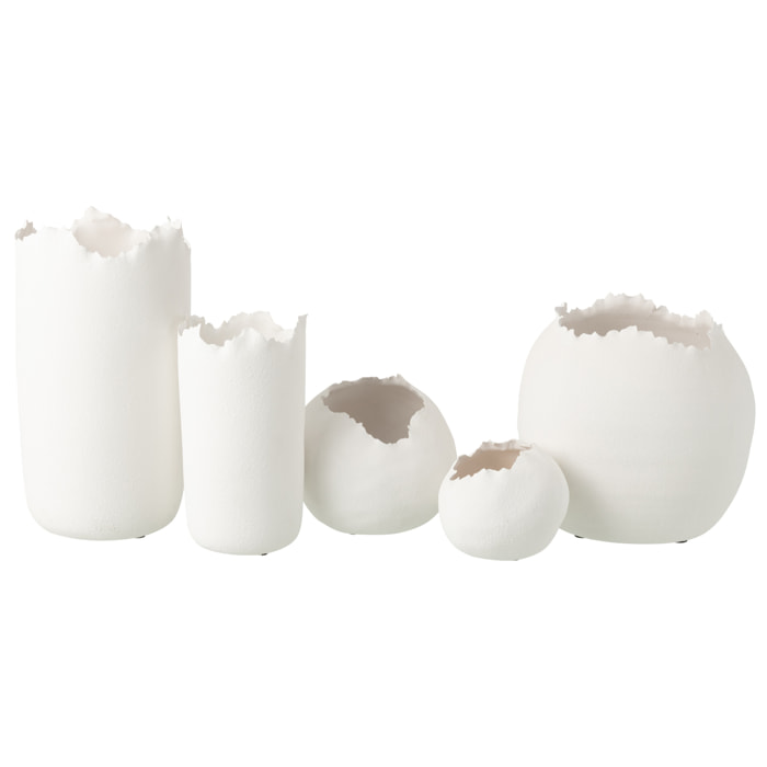 J-Line Cache-pot Irrégulier - céramique - blanc - large