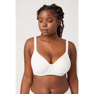 Reggiseno con ferretto non imbottito in cotone e modal bianco, coppe C e D