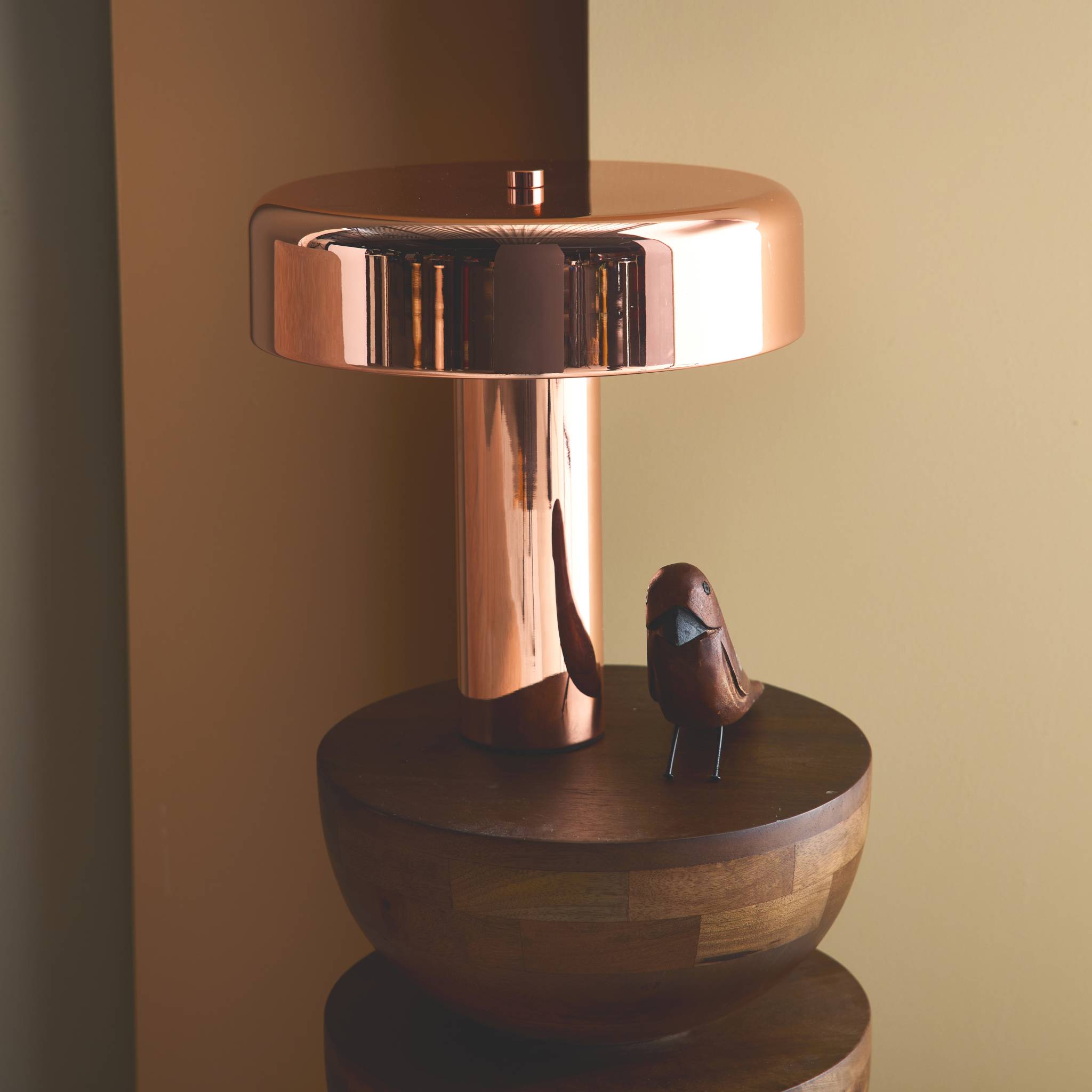 Lampe à poser métal Rudy or rose Ø 30cm