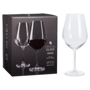 Juego de 4 copas de vino tinto cristalinas de 690ml