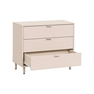 Commode décor bois et métal 3 tiroirs ELLIE