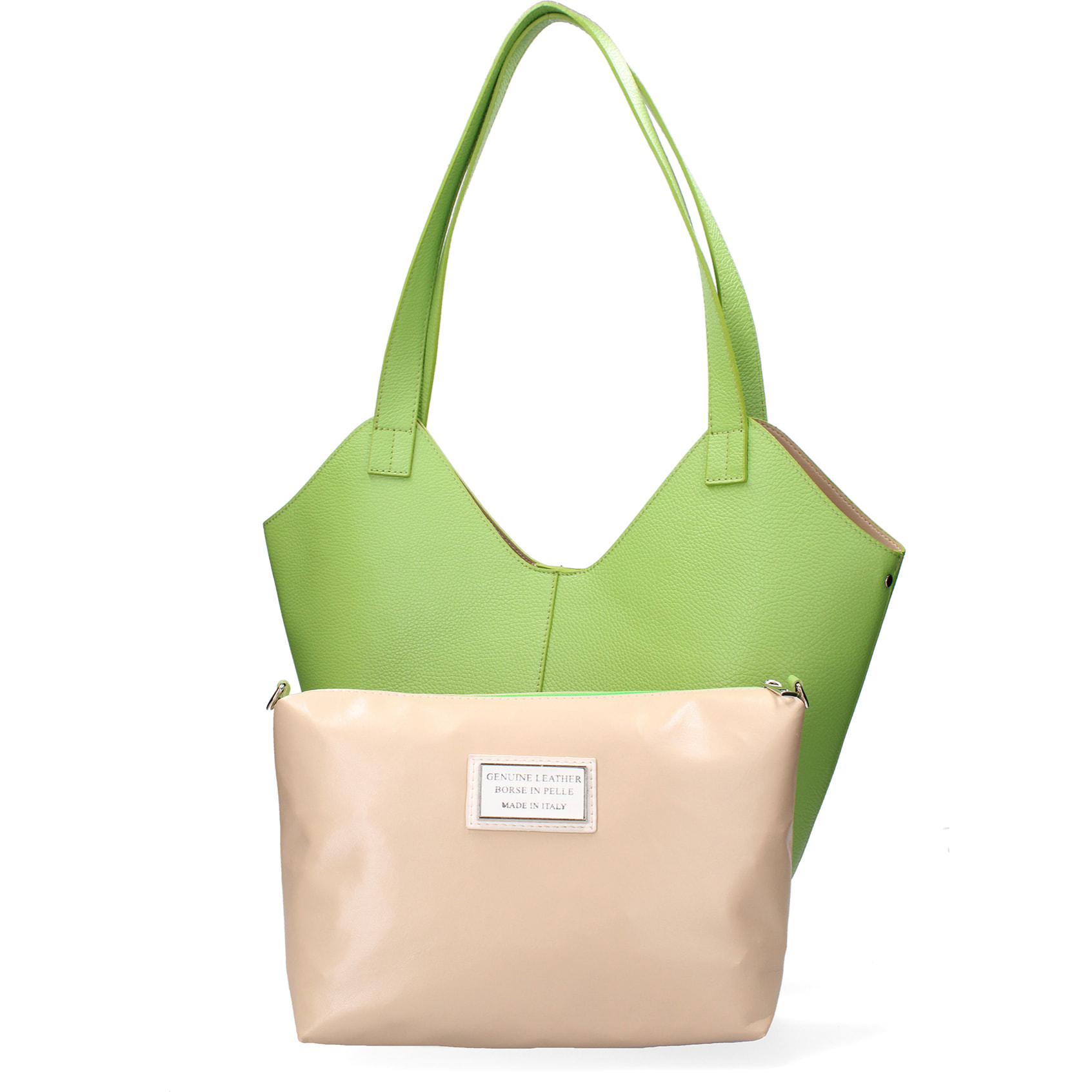 Borsa a sacca da donna In Vera pelle Made in Italy 49x38x13 cm