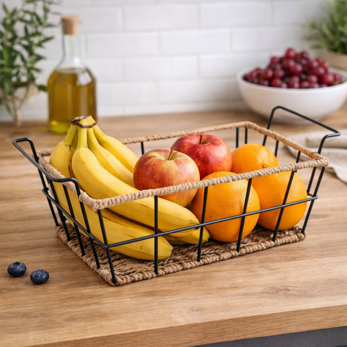 Frutero rectangular de estilo industrial