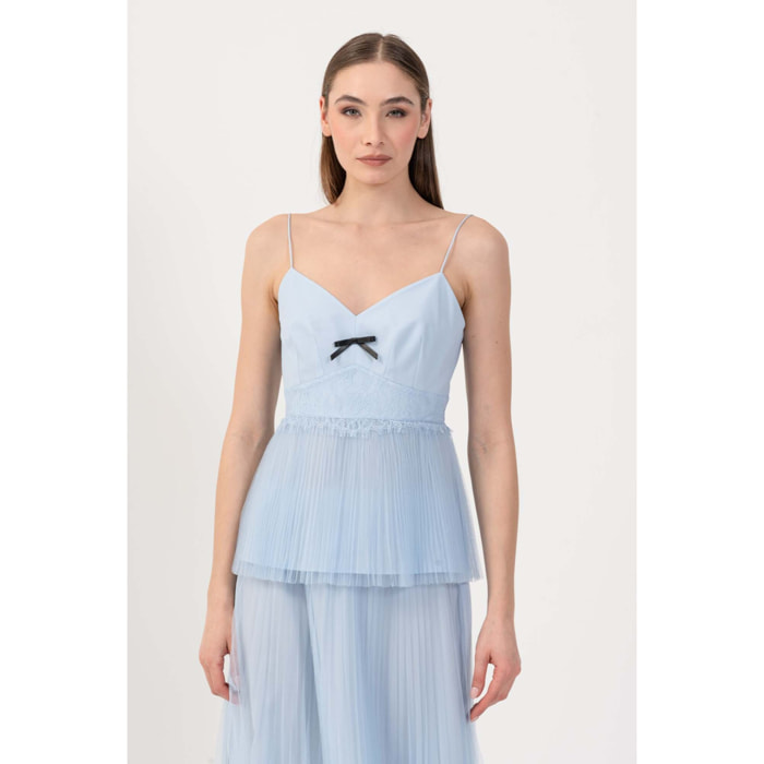 Kocca - Top elegante con tulle plissé Donna