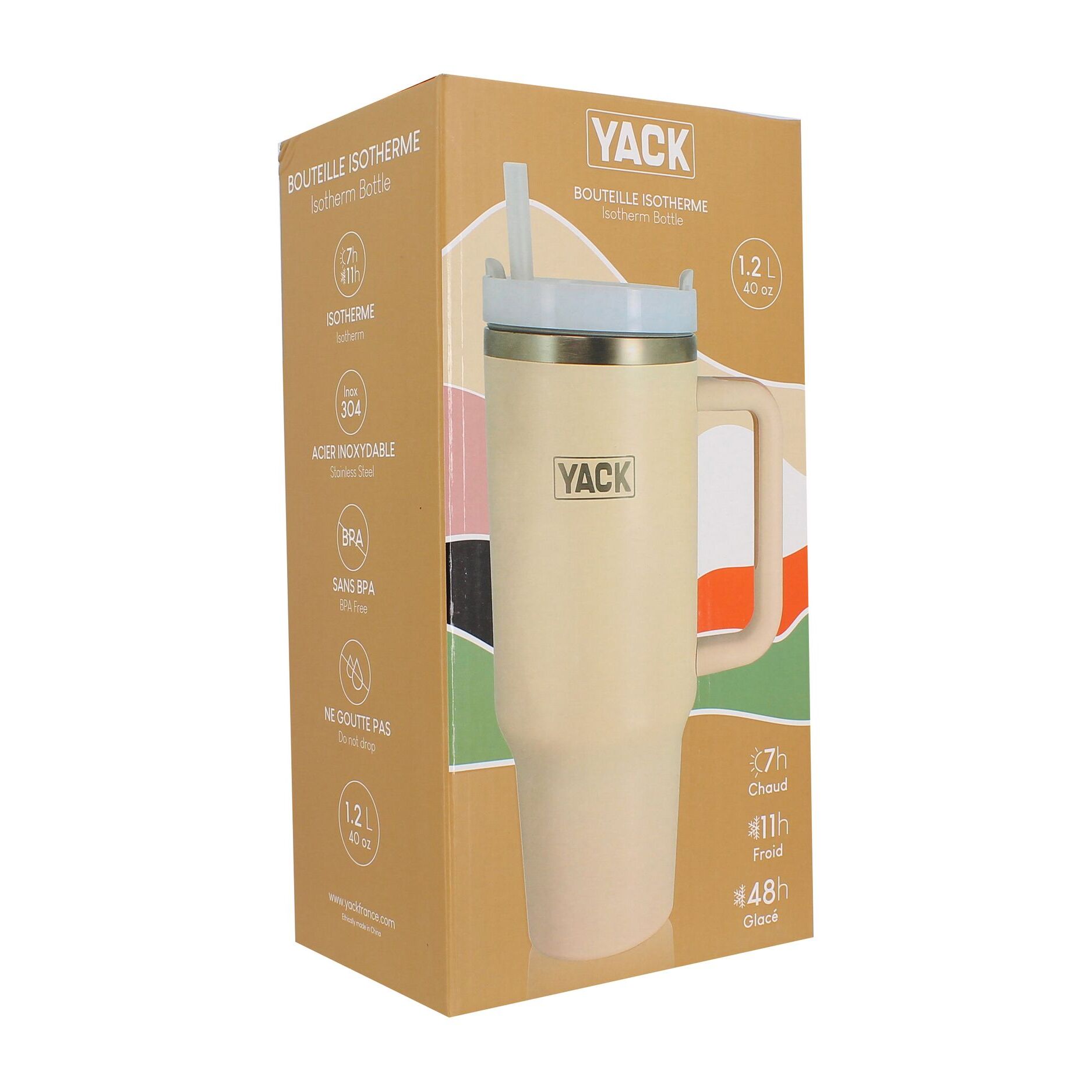 Gobelet isotherme rose clair 1,2L