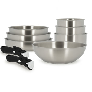 Batterie de cuisine 9 pièces en acier inoxydable - tous feux IRIS