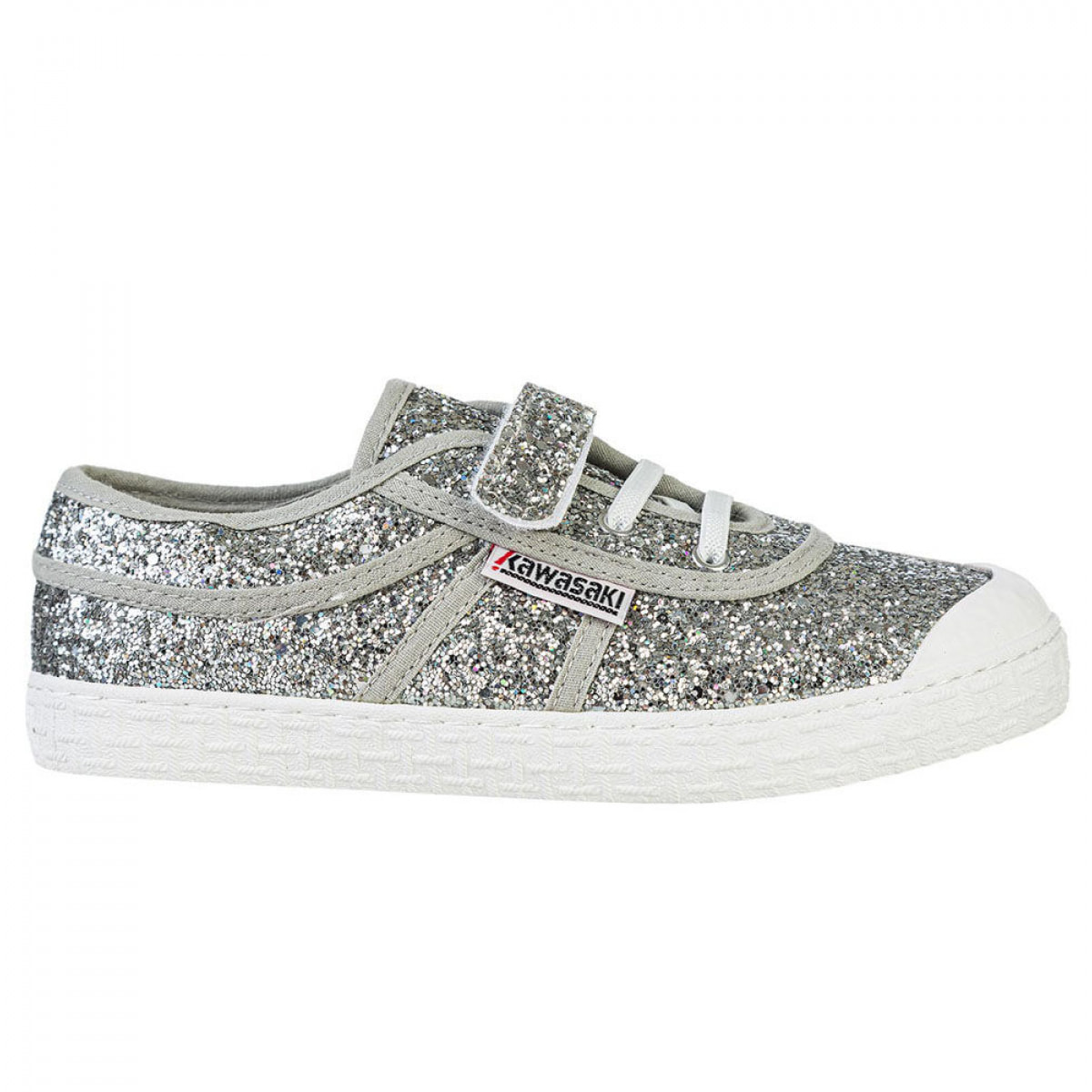 KAWASAKI Glitter Kids Shoe W/Elastic K202586 8889 Silver