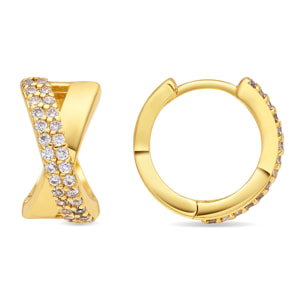 Pendientes de Circonita Brillante acabado en oro amarillo de 18k