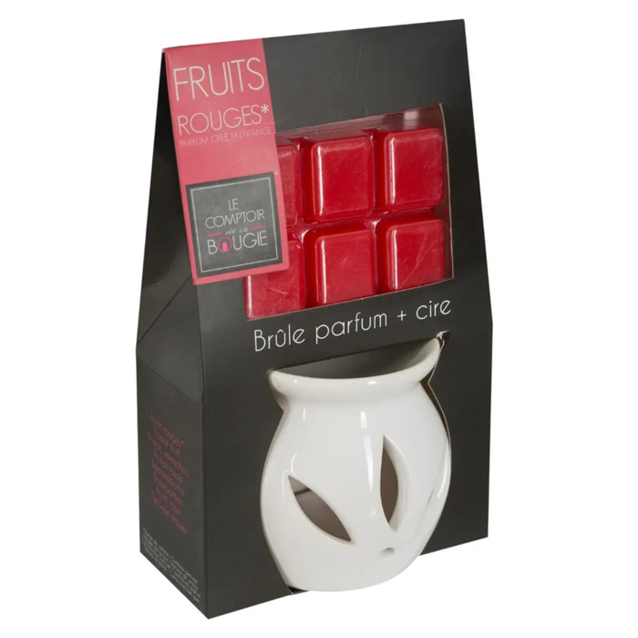 Brûle-parfum et cire fruits rouges 30g