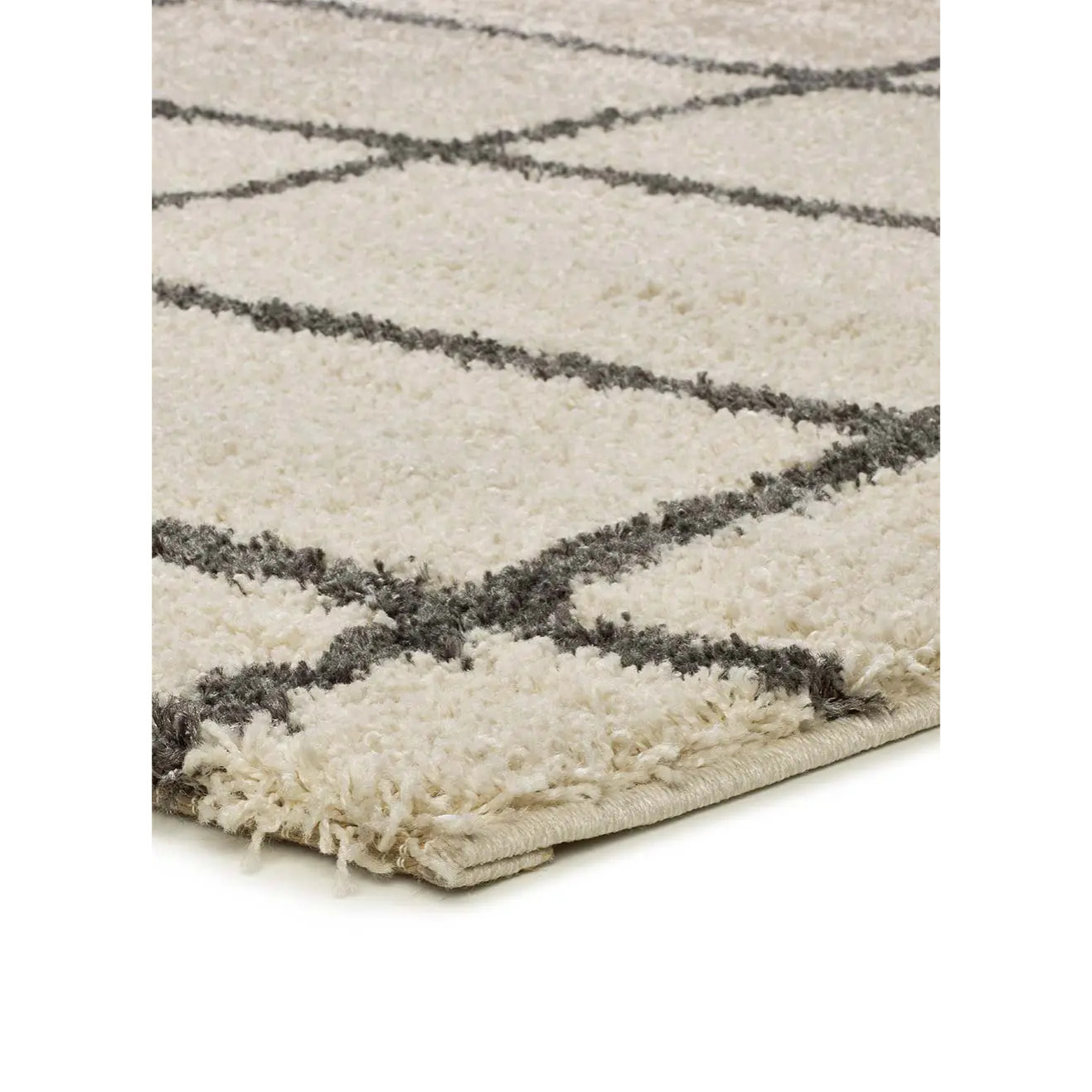 ATLAS Alfombra shaggy estilo escandinavo blanca, varias medidas disponibles