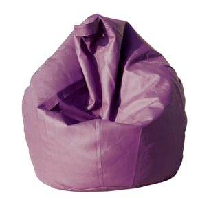 Pouf a sacco elegante, colore viola, Misure 80 x 120 x 80 cm