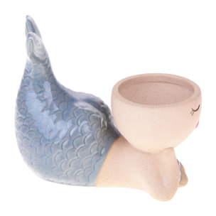 Vaso Sirena 16,5Xh.13,5 Cm - Pezzi 3 - 16,5X13,5X8,7cm - Colore: Blu - Bianchi Dino - Decori Casa E Complementi