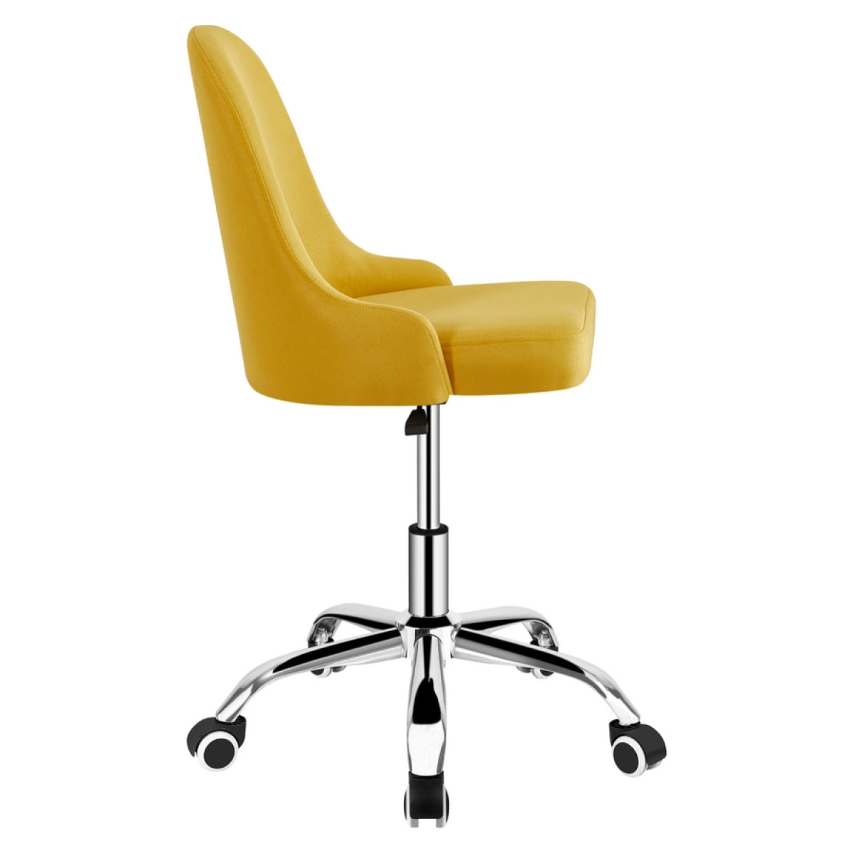 Poltroncina girevole in lino, colore giallo - Abby