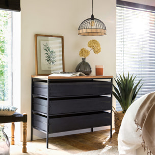 Suspension filaire "Suwa" - métal & rotin D35 cm