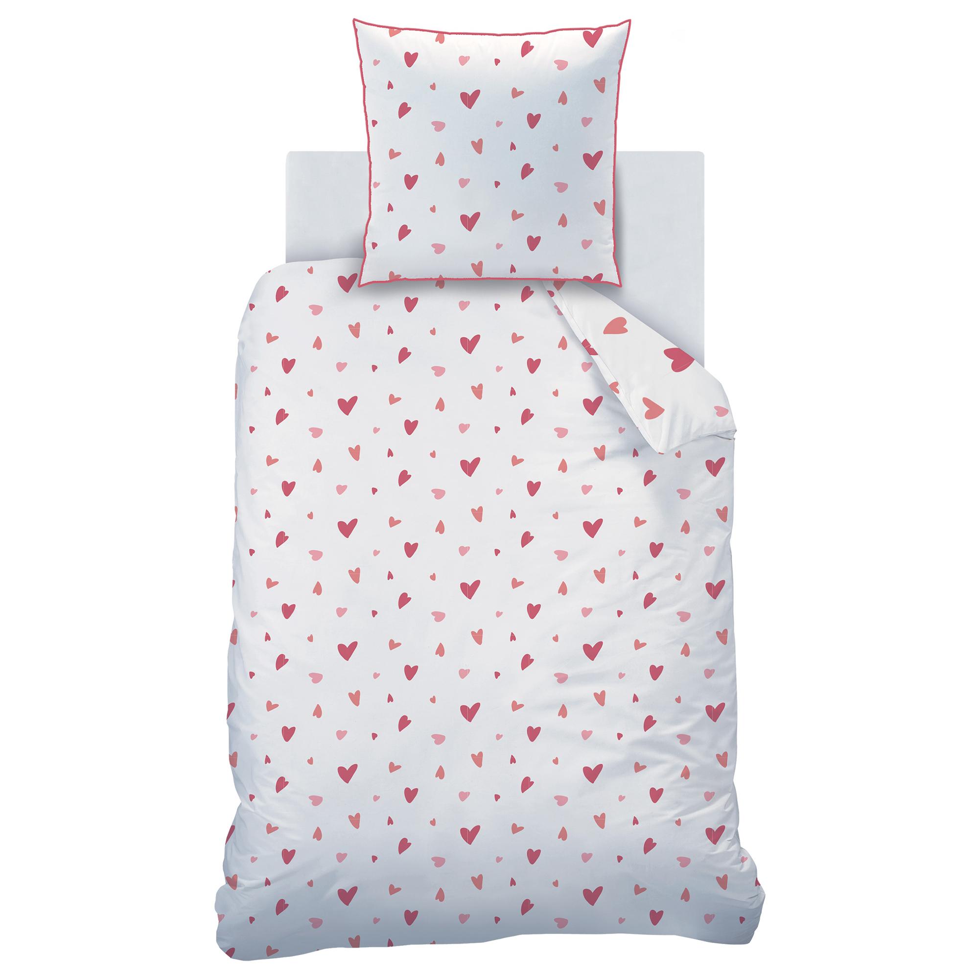 Parure de lit imprimée 100% coton, HEART