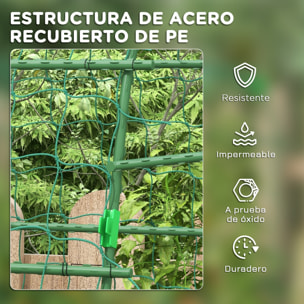 Enrejado de Pepino 206 cm, Enrejado de Jardín de Arco para Plantas Trepadoras al Aire Libre, en Forma de U, con Estructura de Acero Recubierta de PE y Red, Soporte para Verduras, Frutas