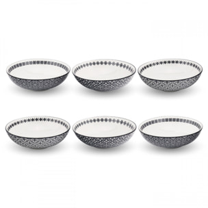 Lot de 6 assiettes creuses, VILLA LES PINS