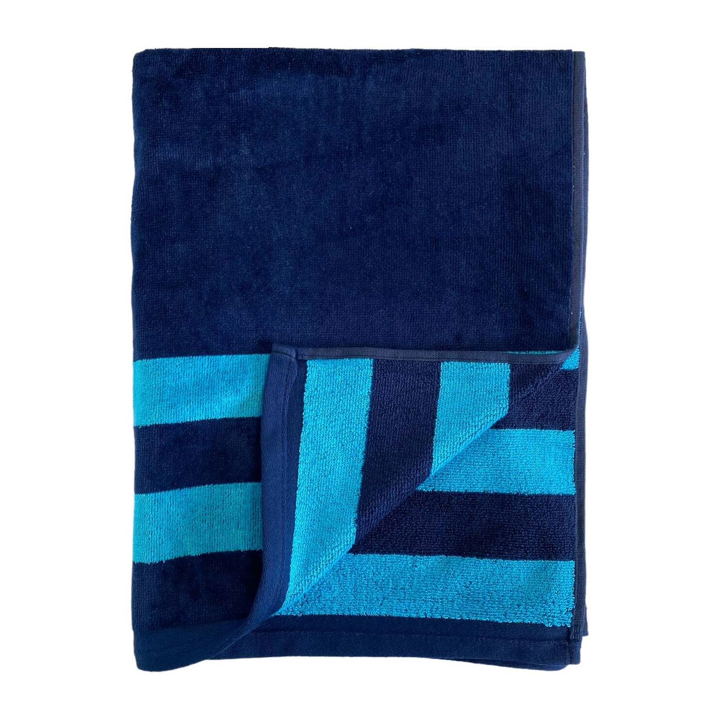 Serviette de plage éponge velours Jacquard - Pavlos - 90x170cm - 400g/m²