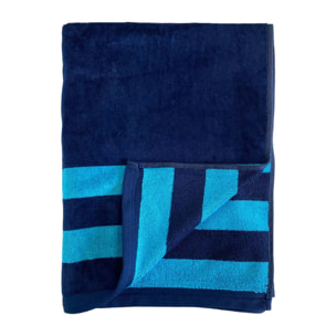 Serviette de plage éponge velours Jacquard - Pavlos - 90x170cm - 400g/m²