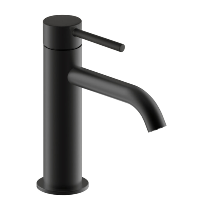 Mitigeur lavabo bec bas PAINI Cox Slim noir mat avec vidage clic clac